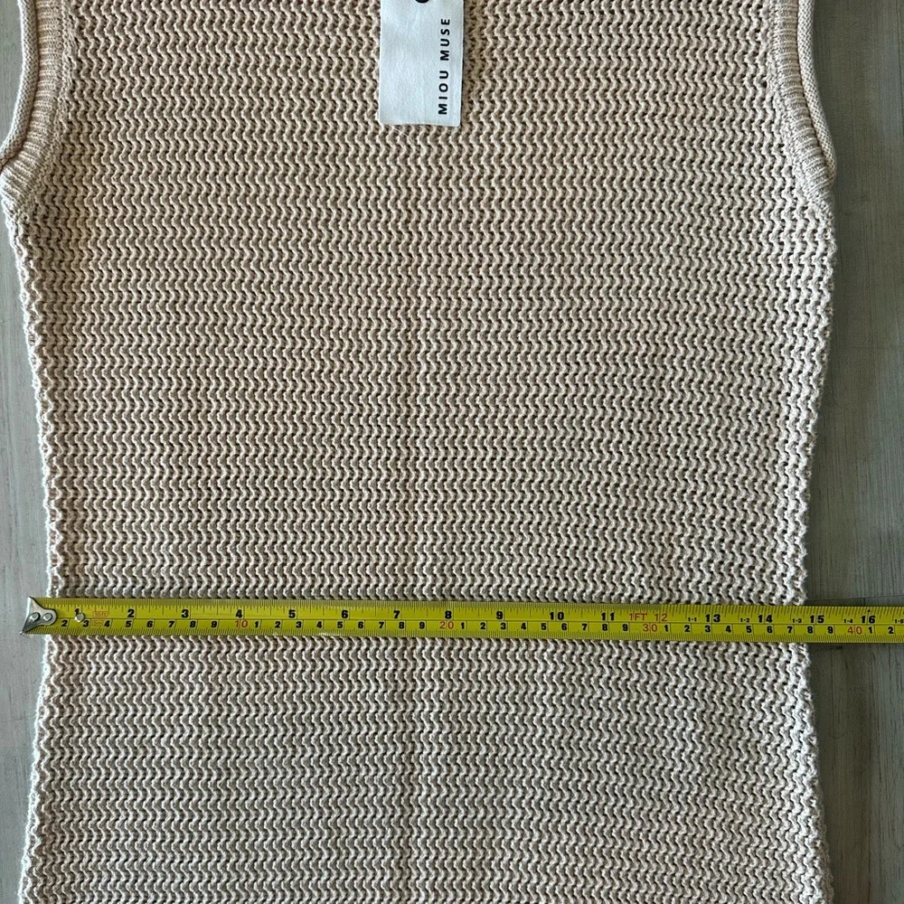 NWT Miou Muse The Palma Crochet Knit Sleeveless Sweater Dress size M - Picture 10 of 11